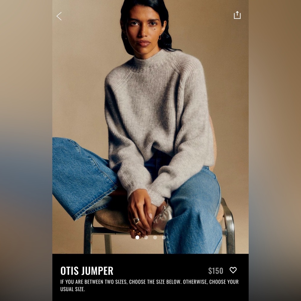 Sezane Otis Jumper in Mottled Grey size XS